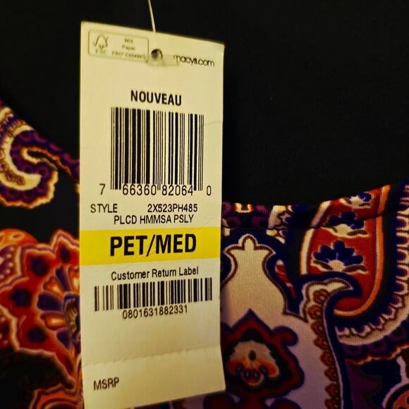 INC international concepts nwt liquid knit medallion bling shift dress size Mp - Picture 4 of 7